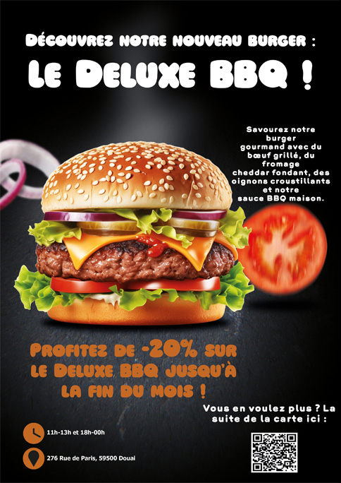 flyer de vente pour un burger